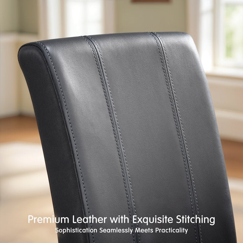 Modern Faux Leather Dining Chairs - Set of 2 Gray Upholstered