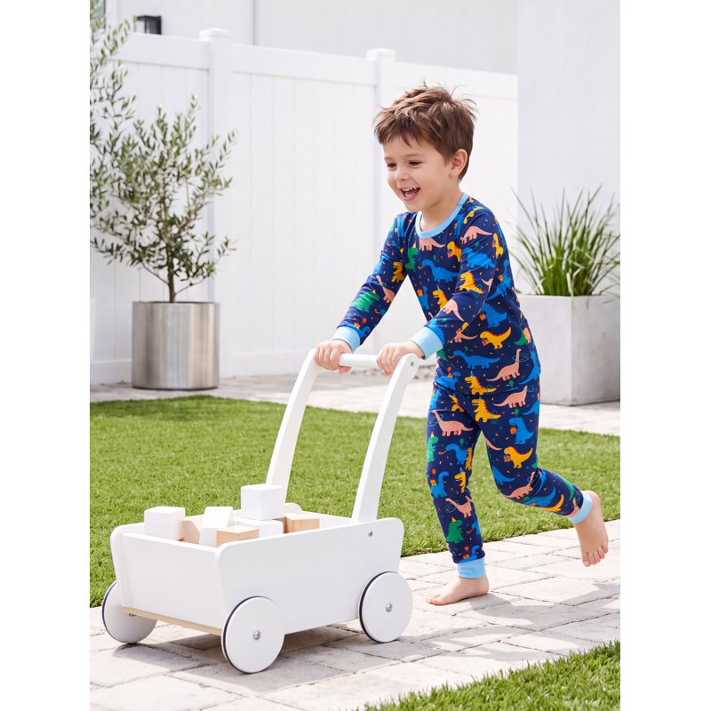 Toddler Boys Pajama Set 2T Deep Blue Snug Fit Viscose Bamboo Sleepwear