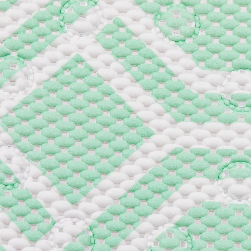 Mainstays Mint Green Fretwork Cushioned Foam Bath Mat - 17x36 Inches - Fret Mint