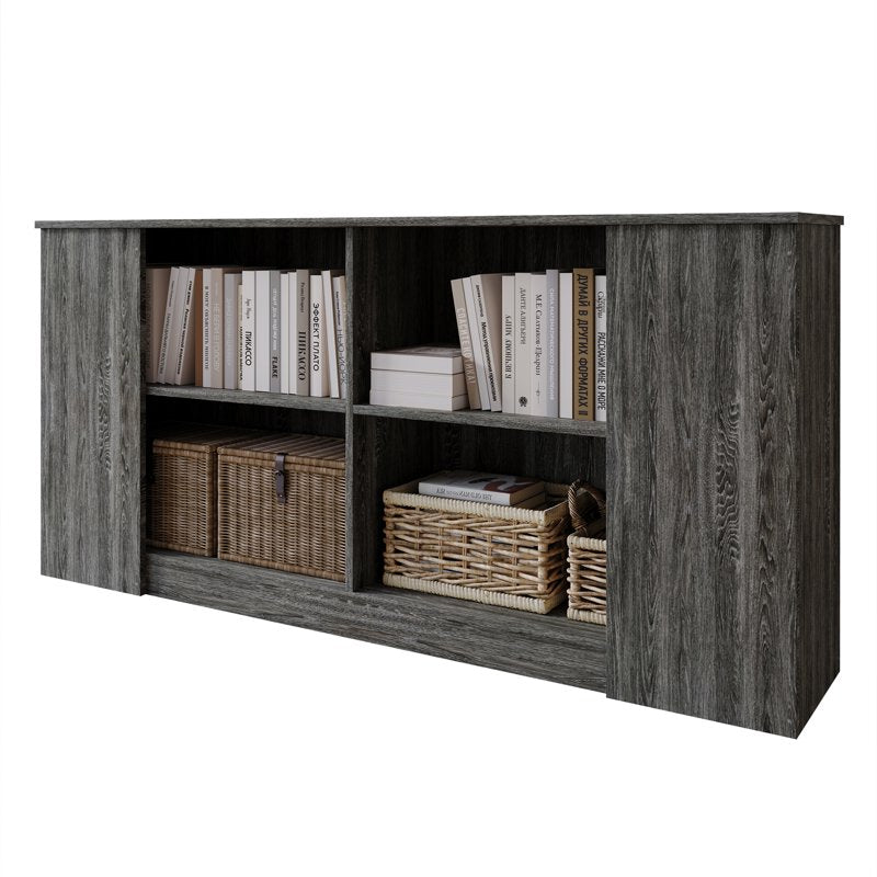 Durable Engineered Wood 4-Shelf Sideboard - Dark Grey
