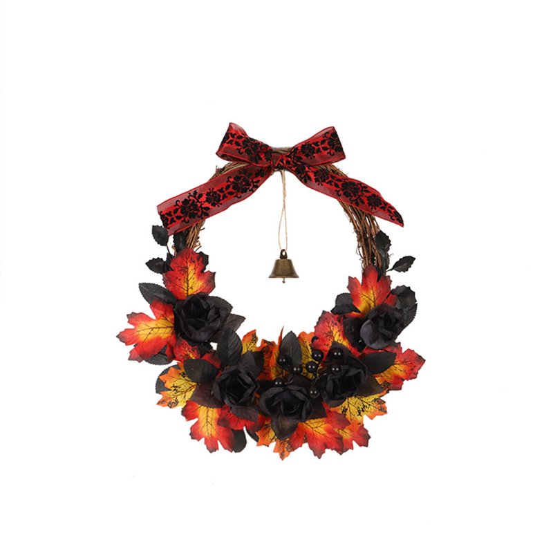 Halloween Wreath for Front Door C-9 Artificial Fall Decor for Thanksgiving