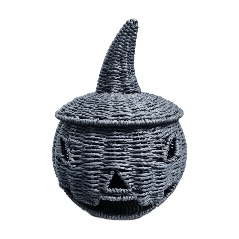 Halloween Witch Hat Pumpkin Tabletop Decor - 11.4 Inch Fall Figurine