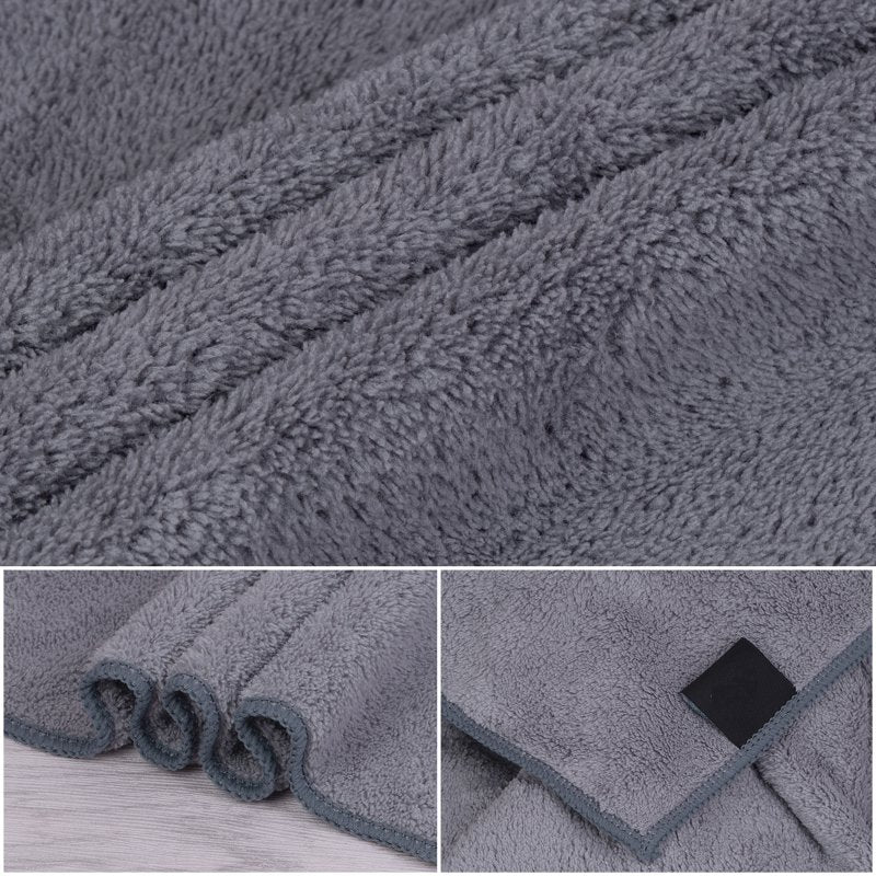 Microfiber Bath Towel Set 2 Pack - 30x60 Inches, Quick Dry & Absorbent, Solid Gray