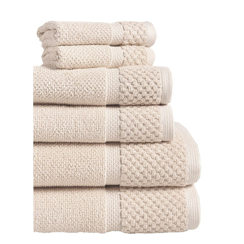 Turkish Cotton Towel Set - 6-Piece Bath, Hand & Washcloths - Seafoam