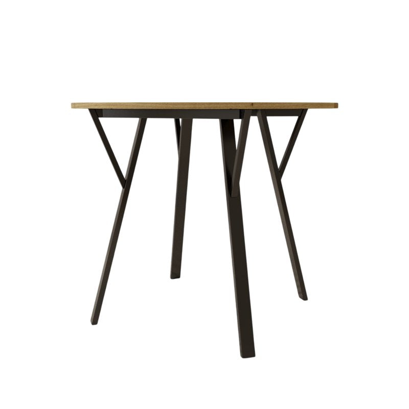 Round Dining Table for 4 - 35.4" Small Kitchen Table with Wood Top and Metal Legs