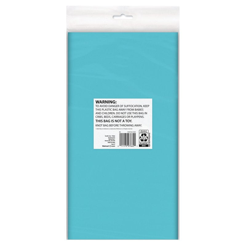 Teal Rectangular Plastic Table Covers - 3 Count, 54x108 in