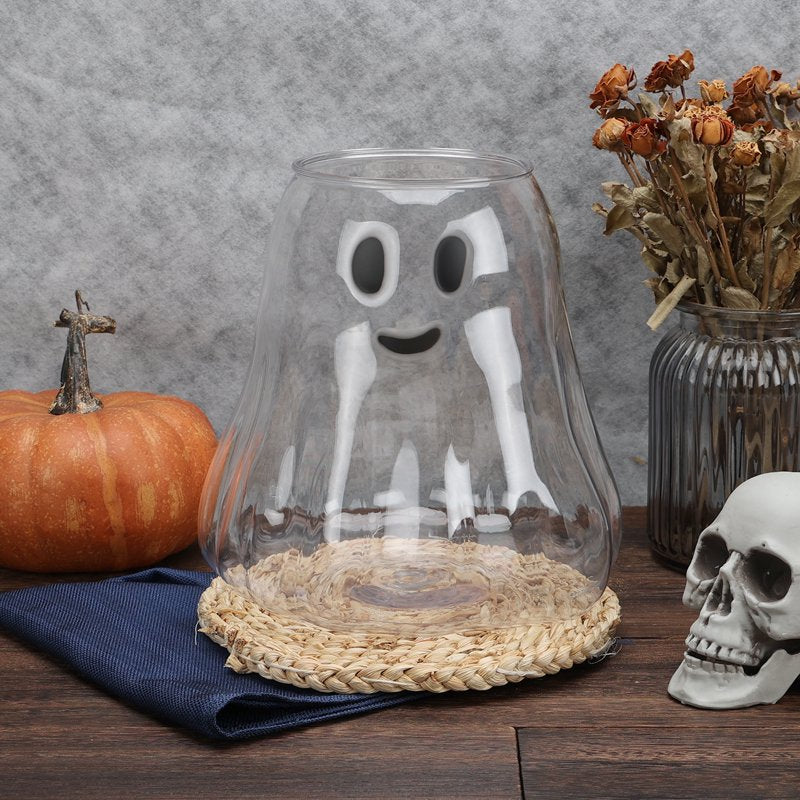 Halloween Iridescent Ghost Candy Bucket - 4.5 Qt Clear Acrylic Treat Holder