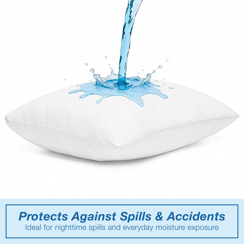 Waterproof Vinyl Pillow Protector - Standard Size, Hypoallergenic & Dustproof