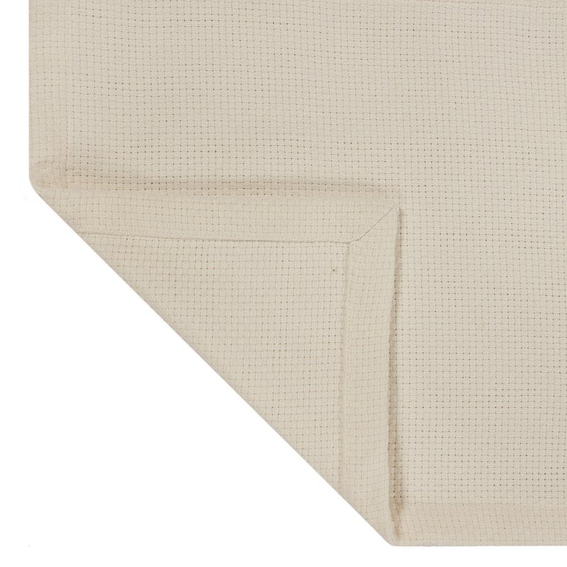 Woven Cotton & Polyester Table Runner - Beige, 14" x 72"
