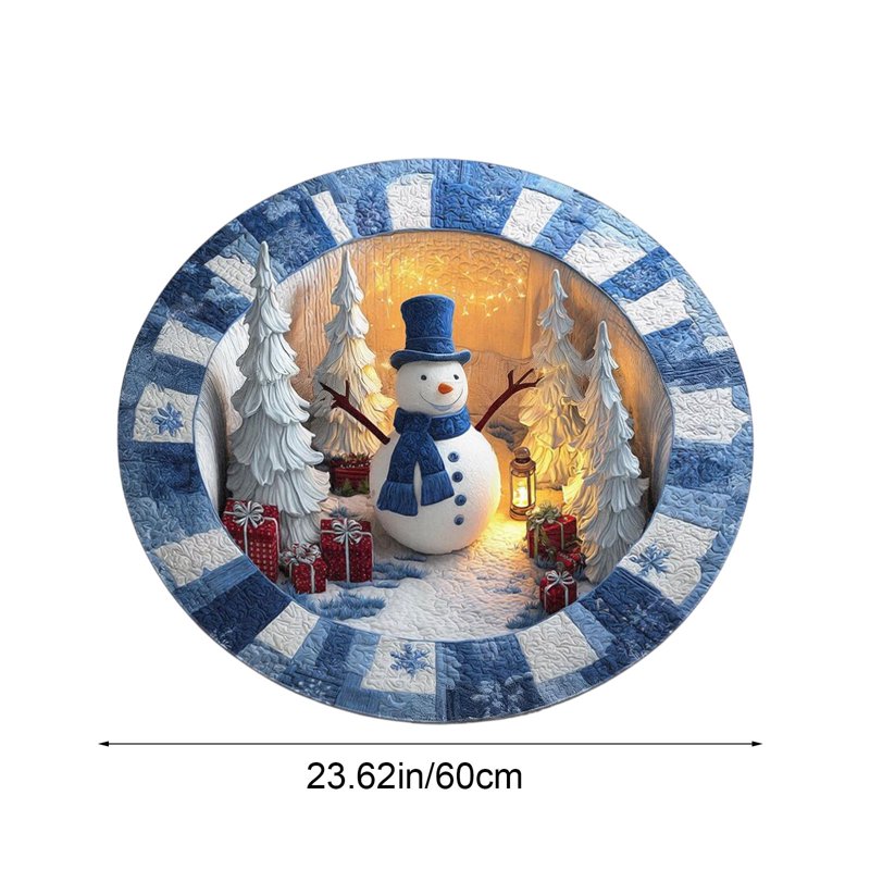 Christmas Round Non-Slip Doormat - Black+Friday Variation #12