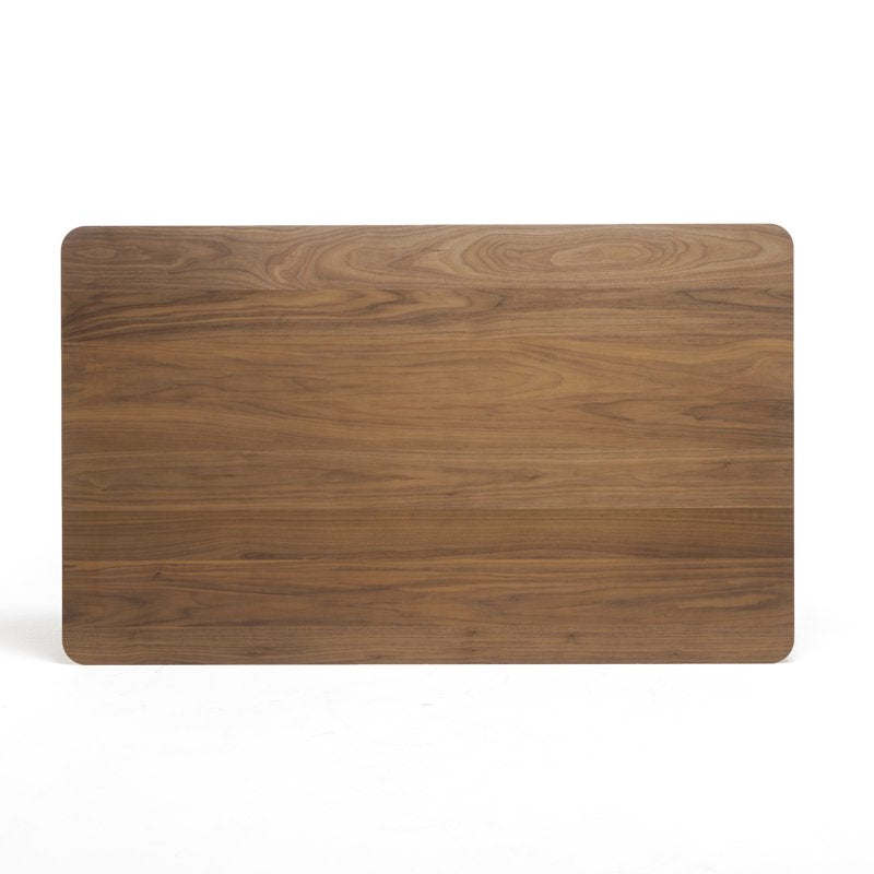 Natural Walnut Wood Dining Table with Concave Legs