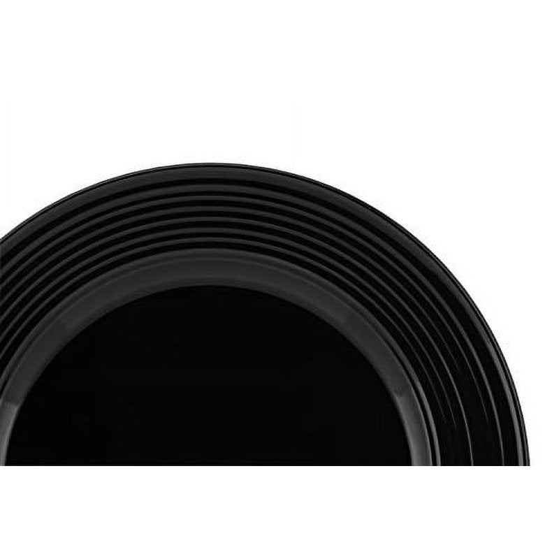 Nova Black Round 62-Piece Stoneware Dinnerware Set - Service for 6