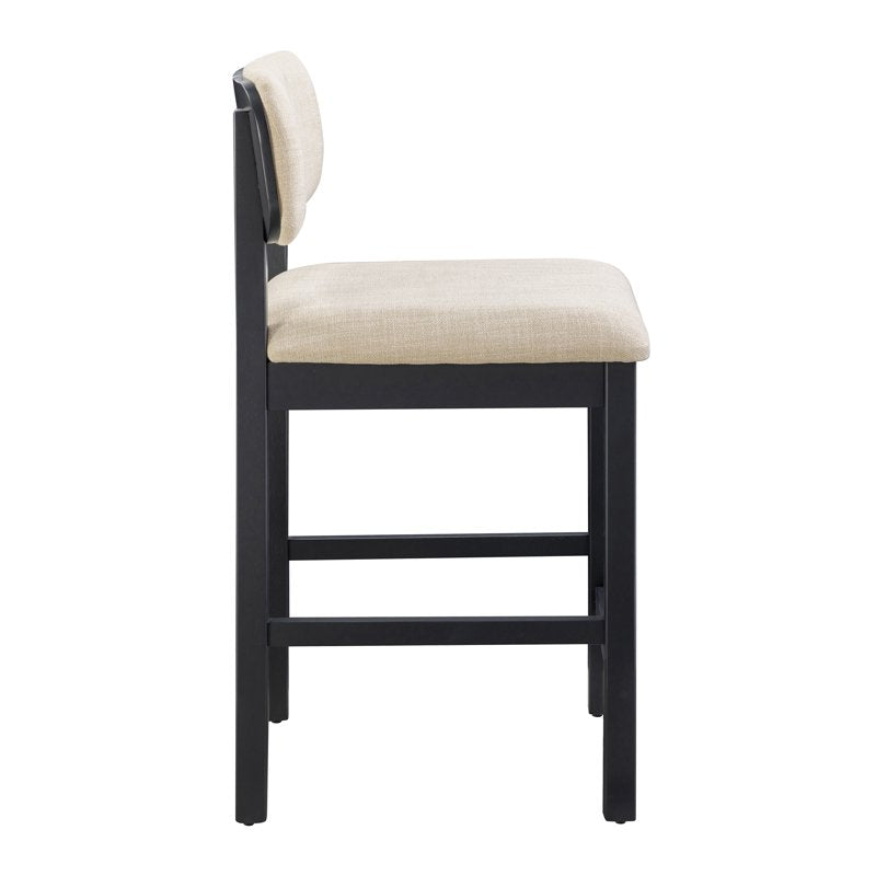 Juliet Counter Stools Set of 2 - Black & Cream - 25" Height