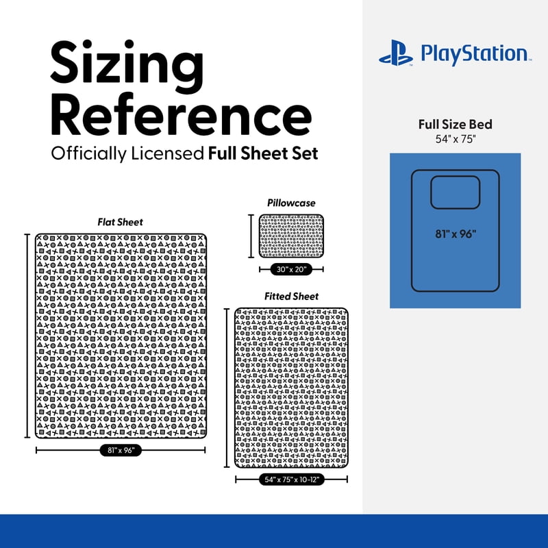 Playstation Game On Player 4 Piece Full Sheet Set for Kids