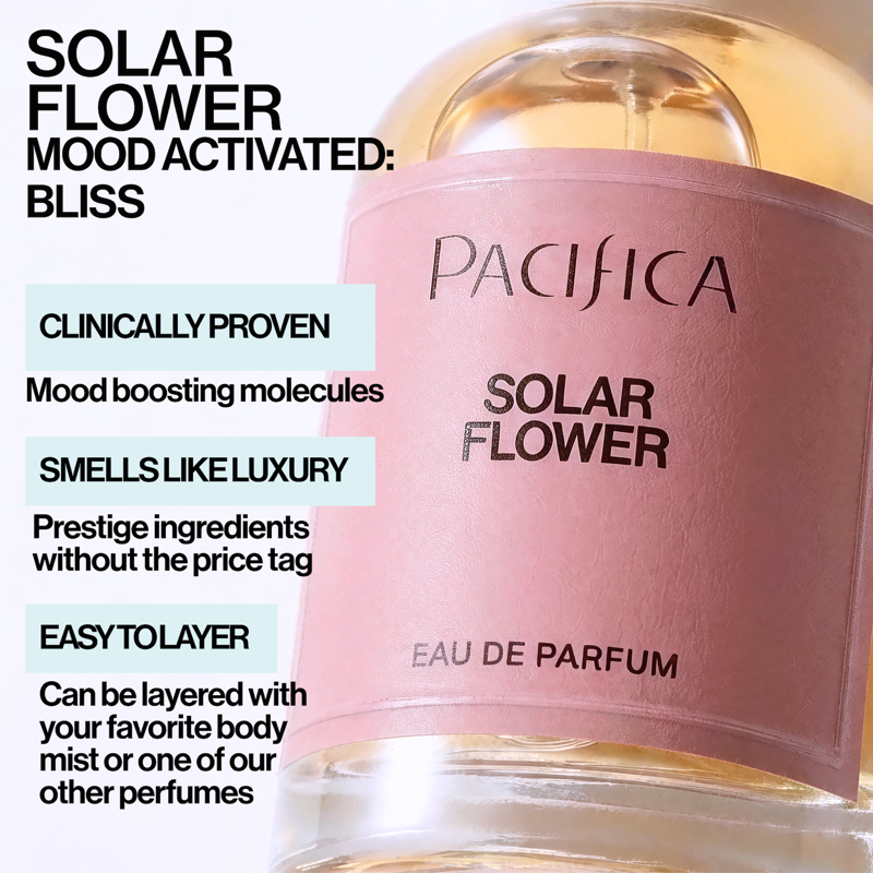 Solar Flower Eau De Parfum by Pacifica - Vegan Floral Scent, 1 fl oz