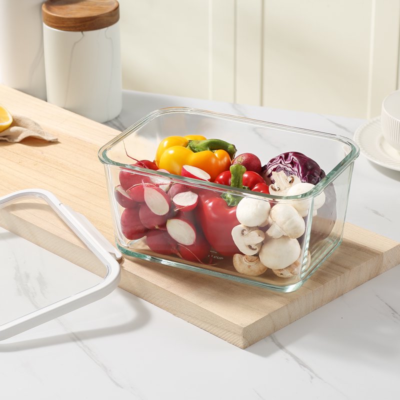14 Cup Rectangle Glass Food Storage Container with Tritan Lid - 1 pc