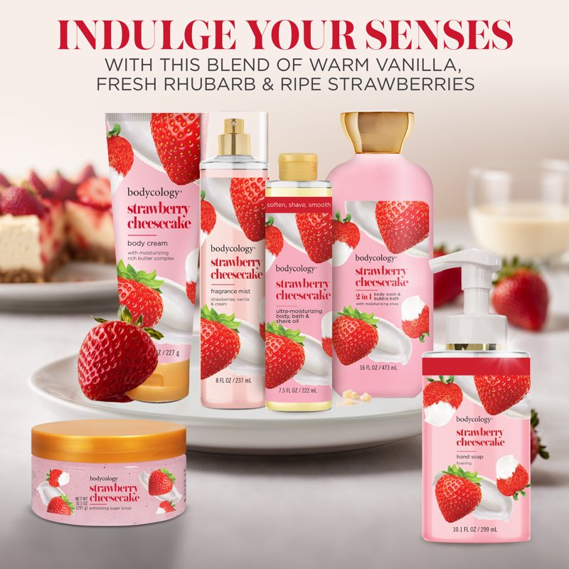 Strawberry Cheesecake Shea Butter Body Cream - Moisturizing Lotion, 8 oz
