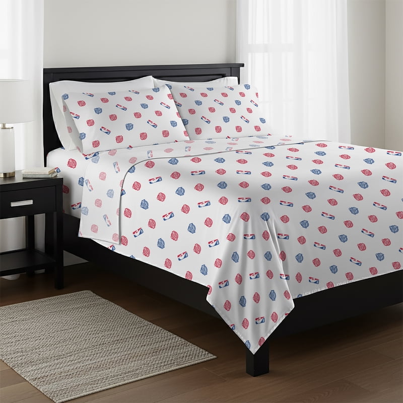 NBA Multi Team E W Split Full Sheet Set - Officially Licensed Bedding