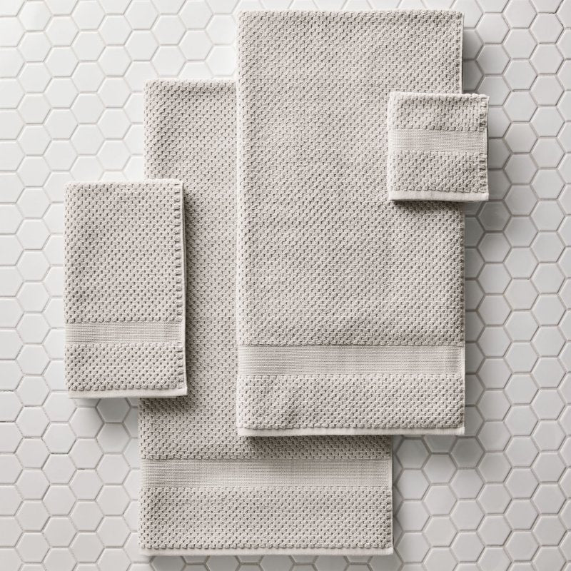 Better Homes & Gardens Soft Cotton Popcorn Textured Hand Towel - Soft Silver