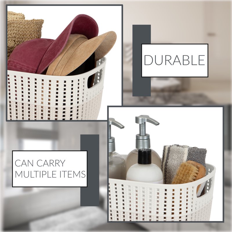 Ivory 2-Tone Decorative Storage Basket - Simplify Medium Tote
