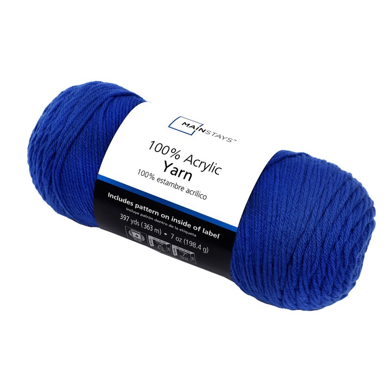 Blue Acrylic Yarn - Medium Weight, 7 oz, 397 Yards for Knitting & Crocheting