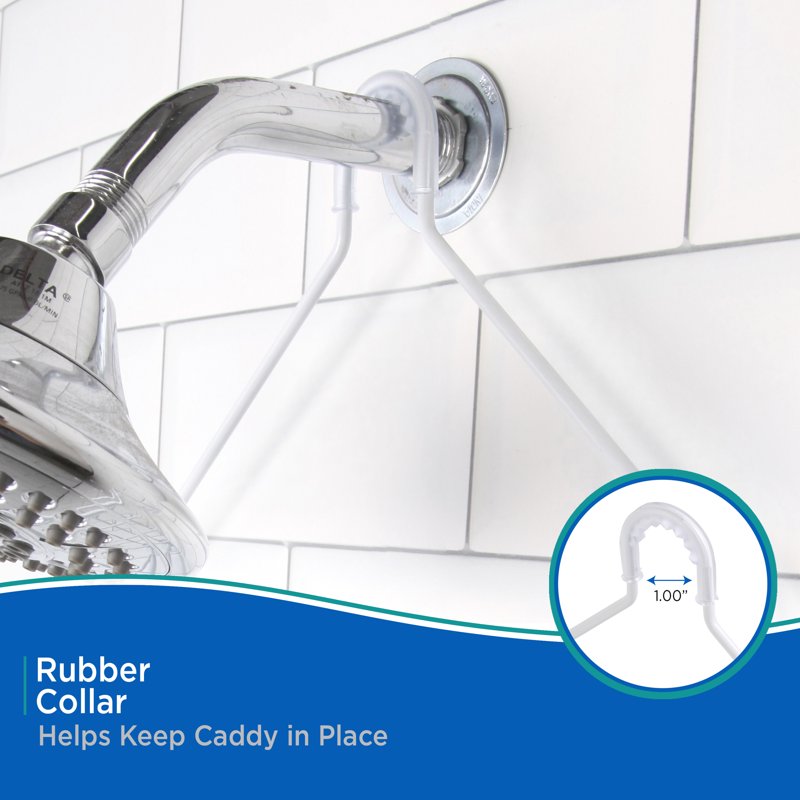 Rust-Resistant Metal Shower Caddy with Suction Cups & Razor Holder - White, 2-Tier Organizers