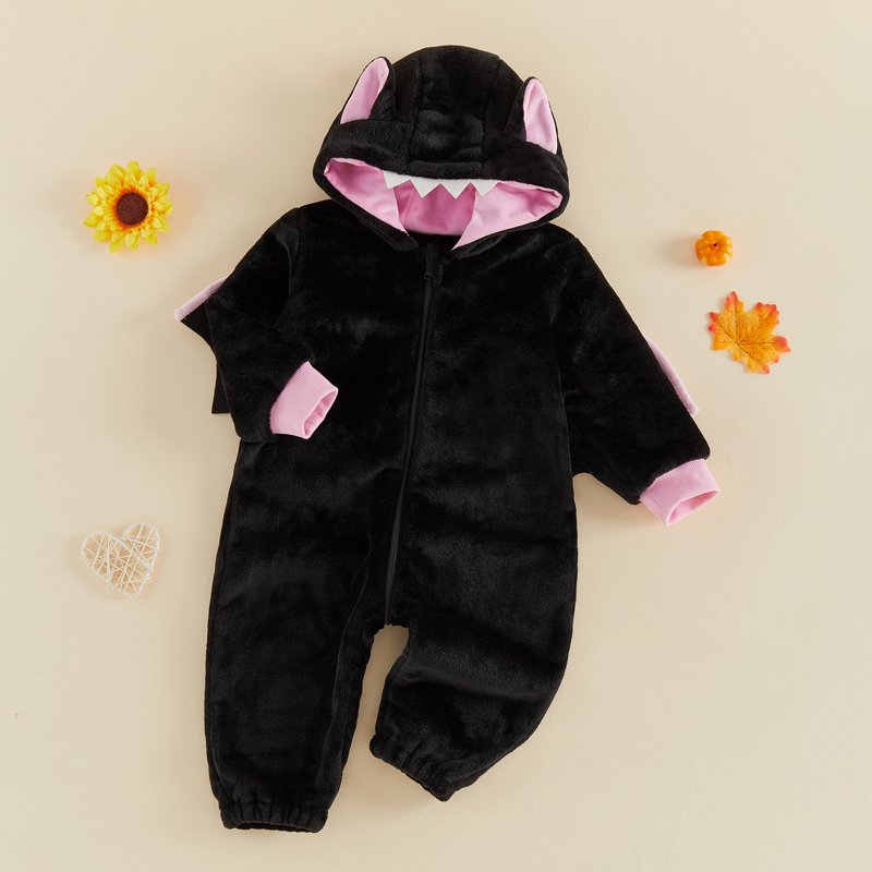 Toddler Bat Costume Kids Infant Baby Girl Boy Fall Winter Romper - Black, 3-4 Years