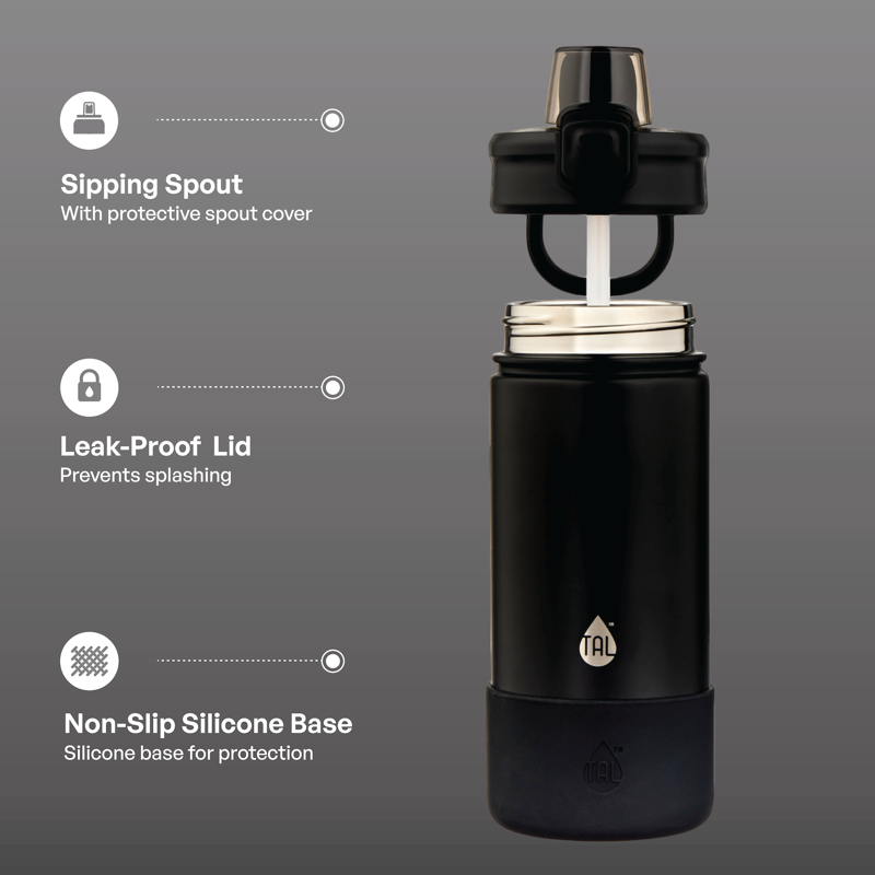 18oz Stainless Steel Ranger Push Water Bottle - Black