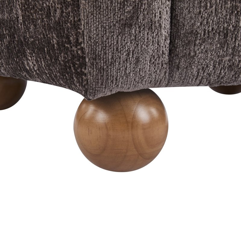 Wingback Accent Chair - Chenille Upholstered with Solid Wood Legs