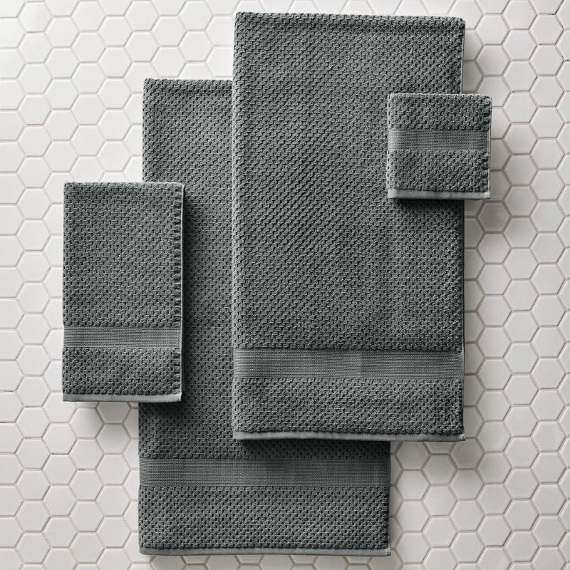 Better Homes & Gardens Soft Cotton Popcorn Textured Hand Towel - Grey Flannel