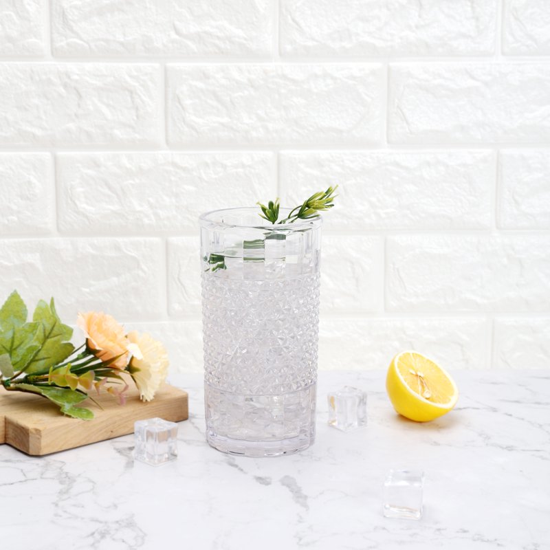 20 oz Clear Tall Acrylic Diamond Texture Tumblers - 6 Pack