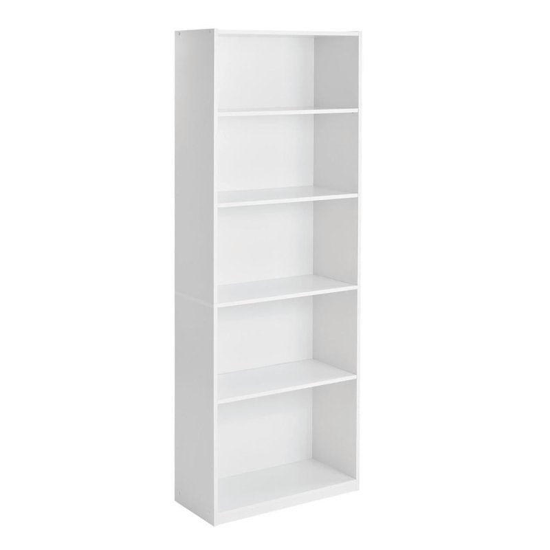 5-Shelf Bookcase with Adjustable Shelves - Multiple Colors