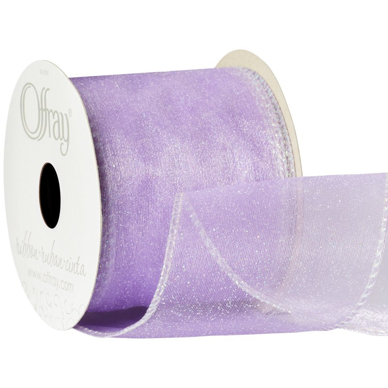 Lavender Purple Wired Edge Sheer Metallic Ribbon 2.5 Inch, 9 Feet – Perfect for Wedding & Craft Decor (Variation of THIS listing)