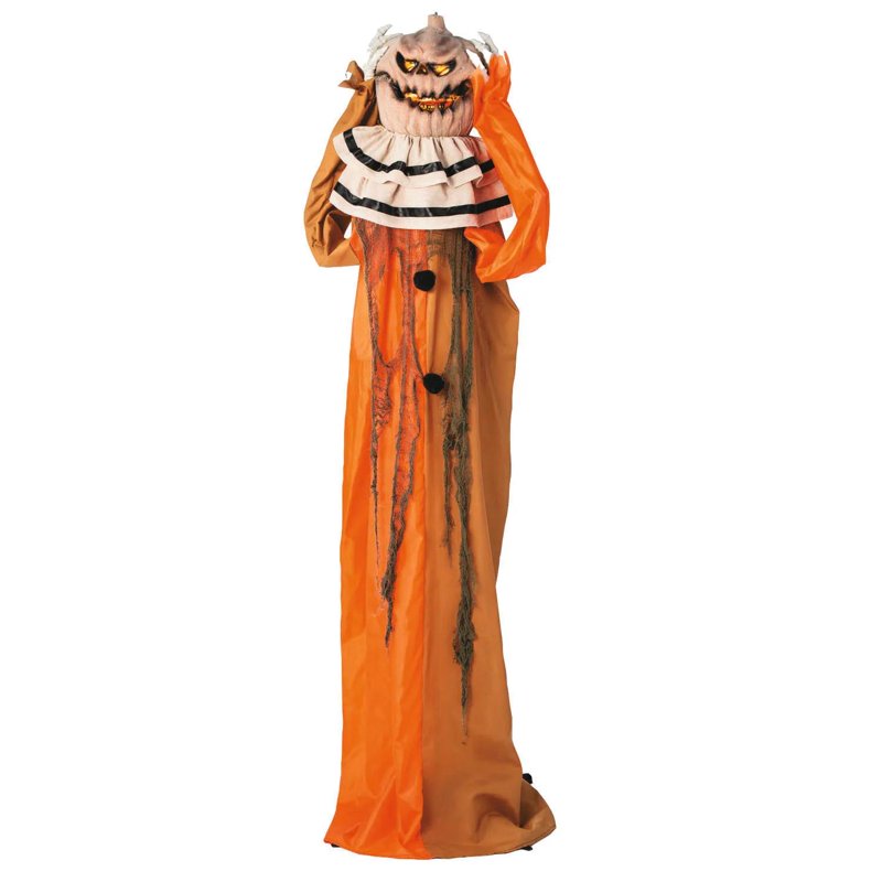 5 Ft 10 In Animated Standing Pumpkin Man Halloween Decoration - Haunted Yard Display