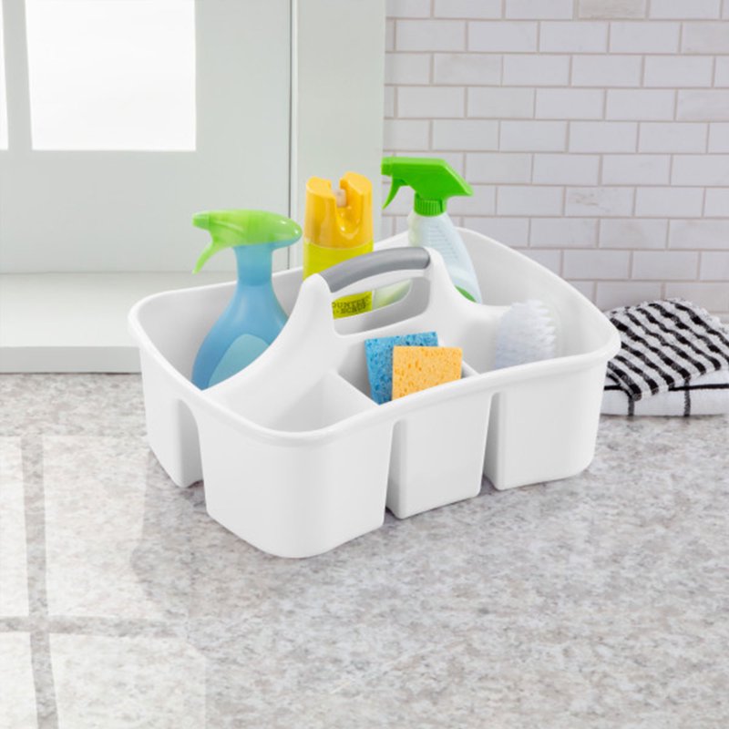 12 Pack White Sterilite Divided Storage Ultra Caddy with 4 Compartments