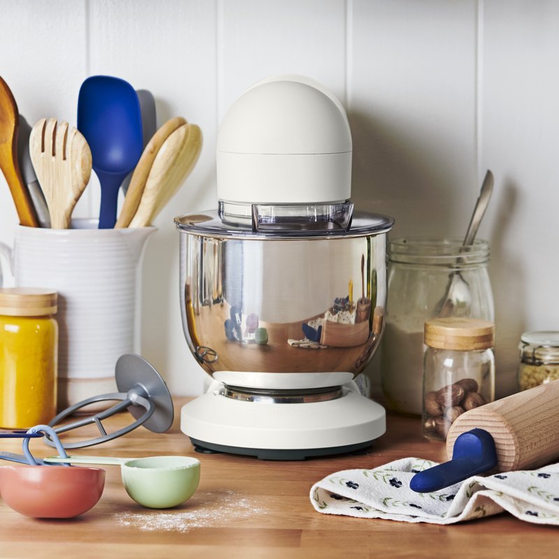 3.5 Qt Stand Mixer with Flat Beater, Dough Hook, Whisk - Wildflower White Icing