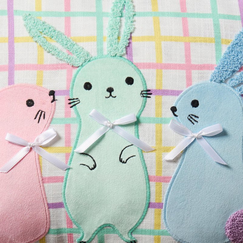 Hallmark 14x20 Multicolor Bunny BFFs Reversible Decorative Pillow - Bunny Variation