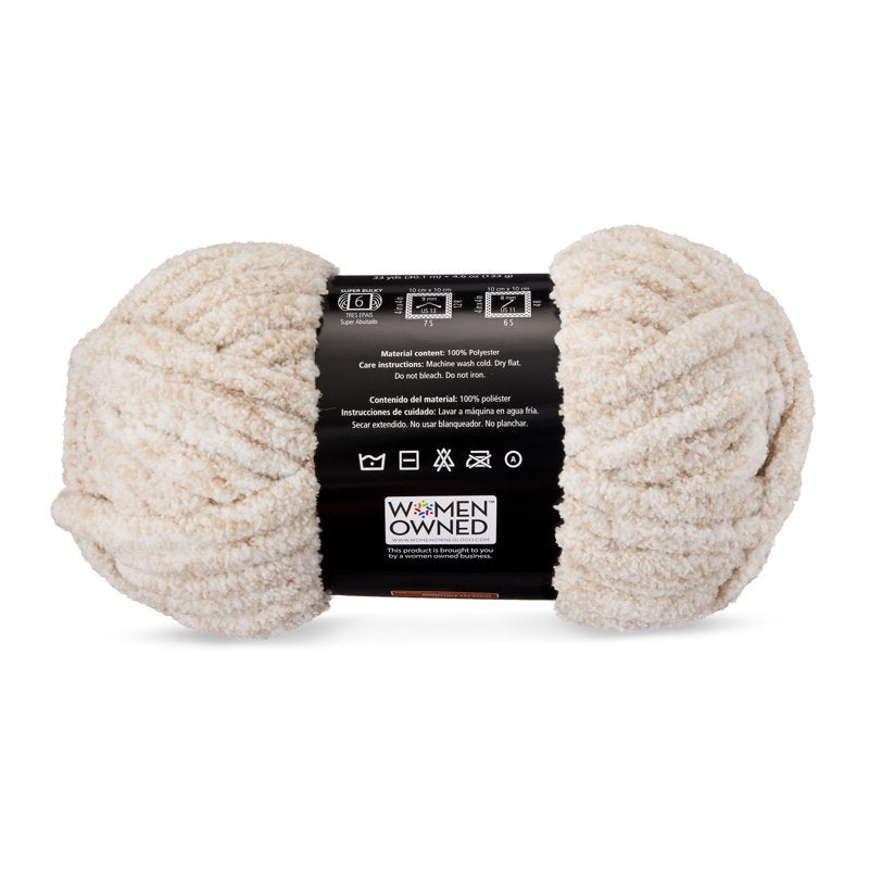 Super Bulky Heathered Chenille Yarn - Mushroom, 33 Yards, 100% Polyester
