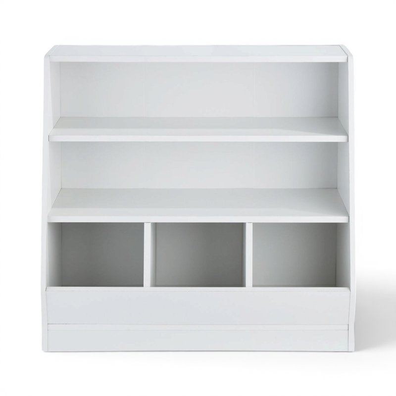 Kids Toy Storage Bin and Two Shelf Bookcase - Multi-Color Options