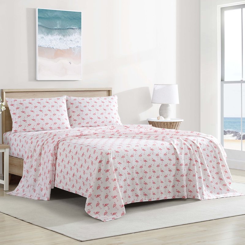 Beatrice Home Fashions Coastal Print Microfiber 3-Piece Sheet Set Twin Headed South