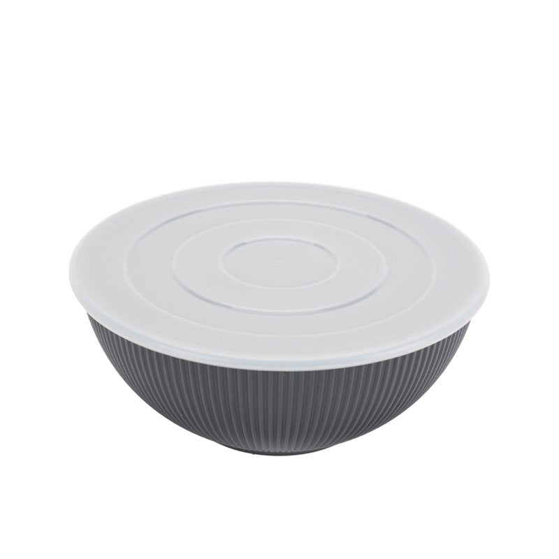 Eco-Friendly Ribbed Serve Bowl Set - Black, 4-Piece
