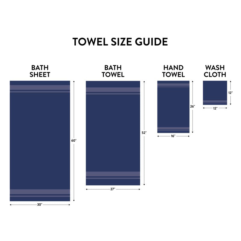 Navy 18-Piece Cotton Towel Set - Bath, Hand & Washcloths, Mainstays - Variation of THIS listing