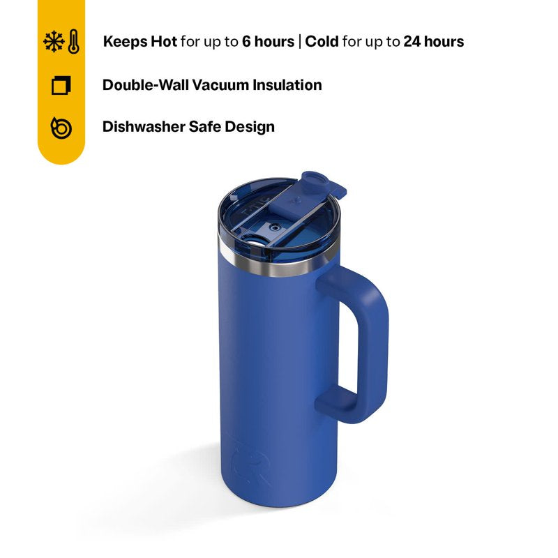 20 oz Insulated Travel Mug with Ceramic Lining - Cobalt