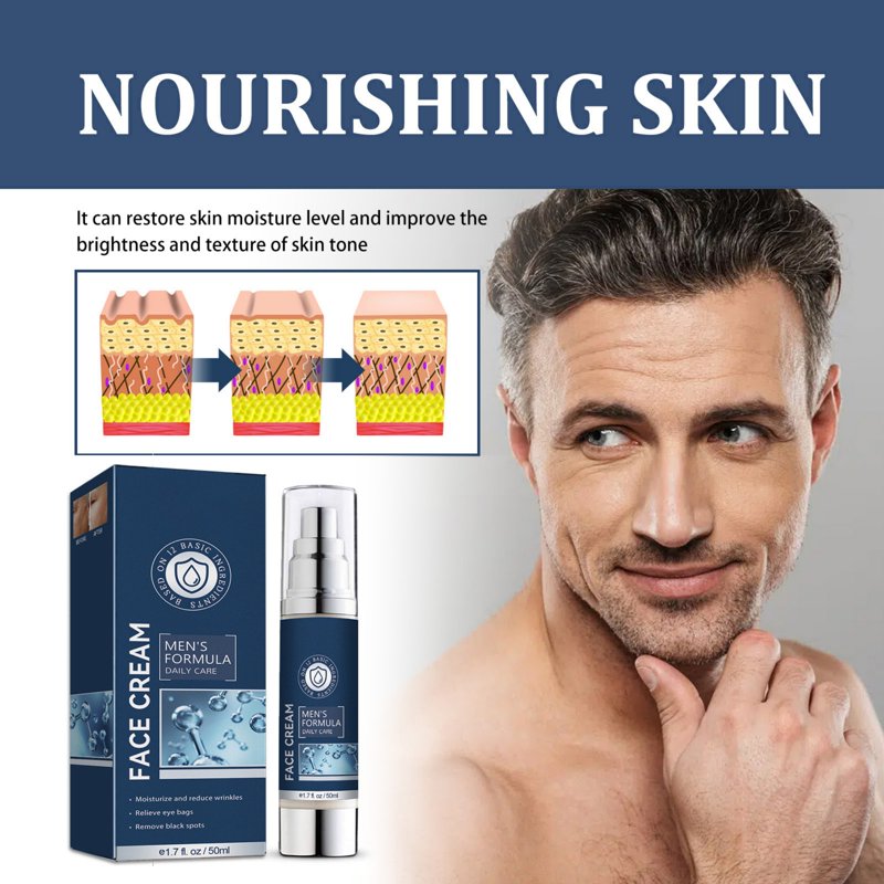 6-in-1 Men's Facial Moisturizer Cream, 1.7oz All-in-One Skin Care