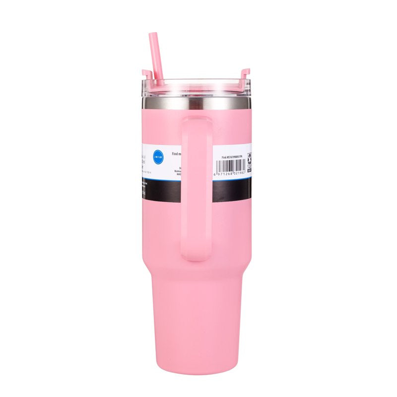 40 oz Pink Stainless Steel Double-Wall Insulated Tumbler