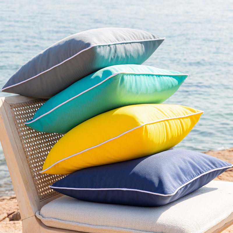 Outdoor Waterproof Throw Pillow 20x20 Inches - Turquoise 2 Pack - Patio & Garden Decor