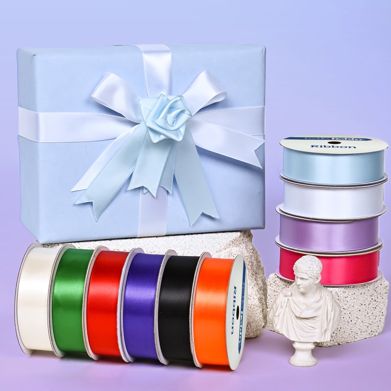 Black Satin Ribbon 7 Yards - Elegant Crafting & Gift Wrap Accessory