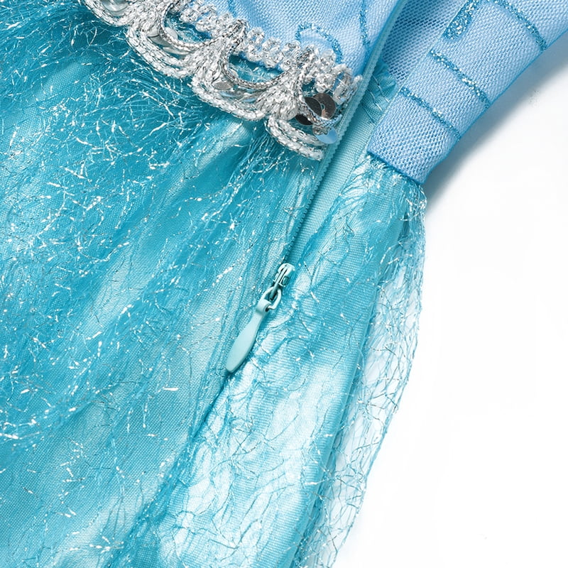 Girls Princess Costume Dress with Accessories - Snow Queen Cosplay Set 2-12T Variation of Dress+Accessories, 140 (7-8T)