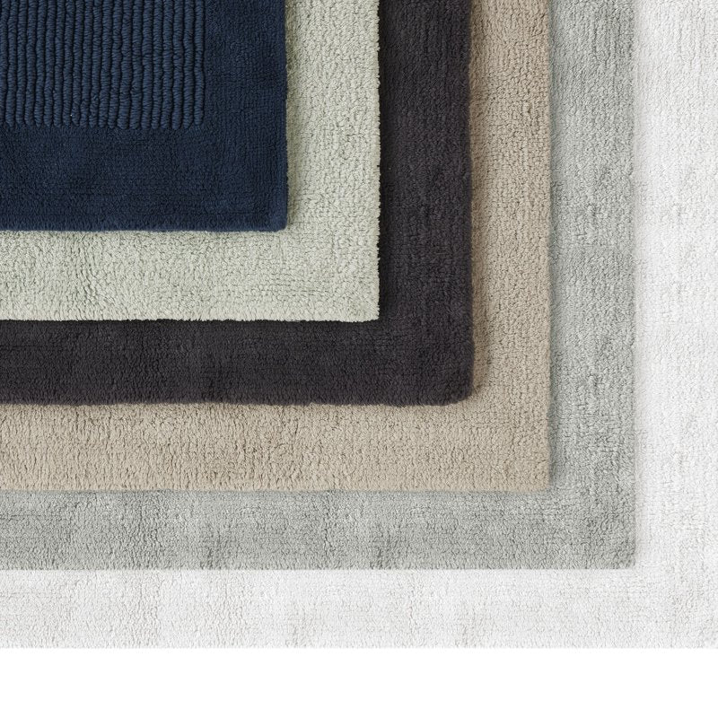 Hotel Style Silver Egyptian Cotton Bath Runner 24 x 60 Inches - Non-Skid Bathroom Rug