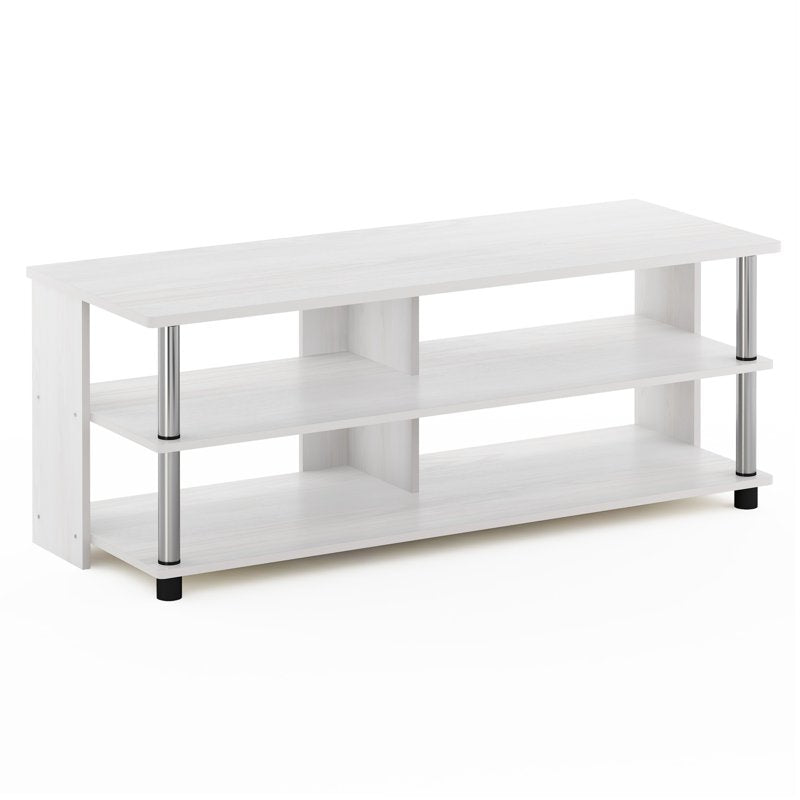 3-Tier TV Stand for TVs up to 48 Inch - White Oak Finish